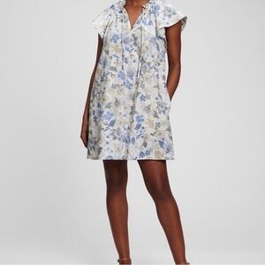 GAP Blue & Cream Floral short sleeve dress
